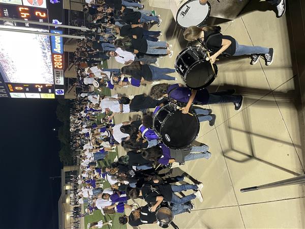 Little Rattler Night: Middle School students preparing to go onto the football field.